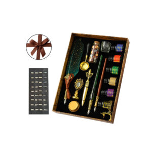 Retro set za pisanje i pečat - tamno zelena